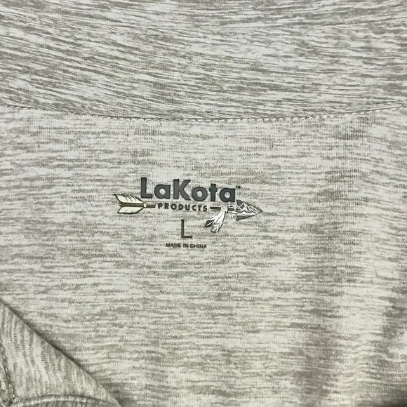 Lakota Men’s Heather Gray Performance Polo - Size Large - Picture 6 of 8